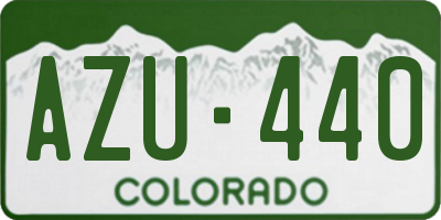 CO license plate AZU440
