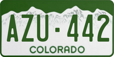 CO license plate AZU442