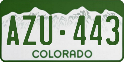 CO license plate AZU443