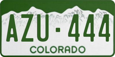 CO license plate AZU444