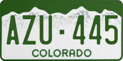 CO license plate AZU445