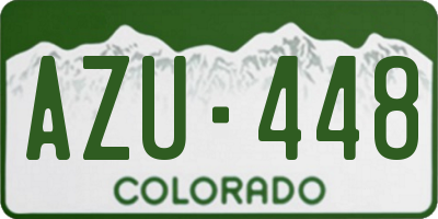 CO license plate AZU448