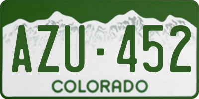 CO license plate AZU452