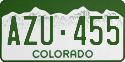 CO license plate AZU455