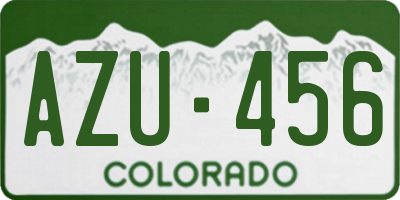 CO license plate AZU456