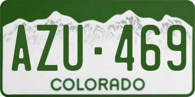 CO license plate AZU469