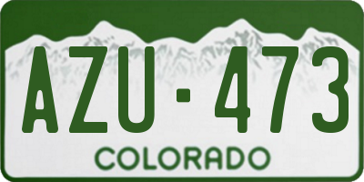 CO license plate AZU473