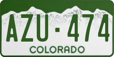 CO license plate AZU474