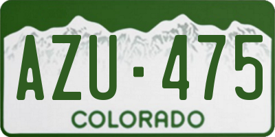 CO license plate AZU475