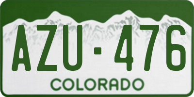 CO license plate AZU476