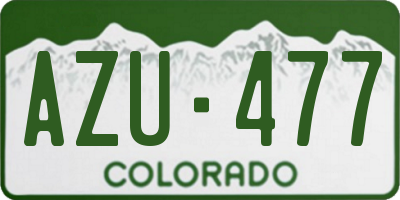 CO license plate AZU477