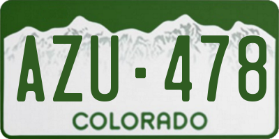 CO license plate AZU478