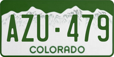 CO license plate AZU479