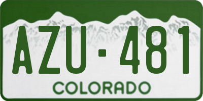 CO license plate AZU481