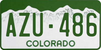 CO license plate AZU486