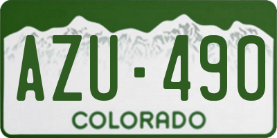 CO license plate AZU490