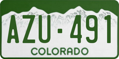 CO license plate AZU491