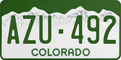 CO license plate AZU492