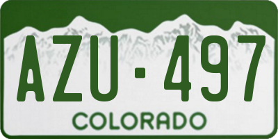 CO license plate AZU497