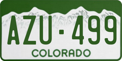 CO license plate AZU499