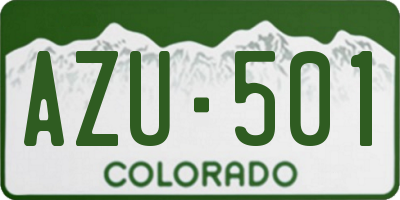 CO license plate AZU501