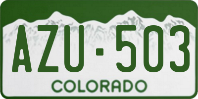 CO license plate AZU503