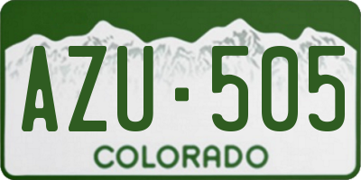 CO license plate AZU505