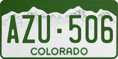 CO license plate AZU506