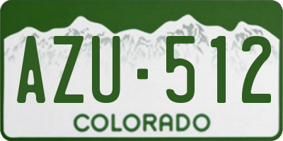 CO license plate AZU512