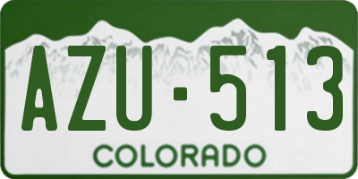 CO license plate AZU513