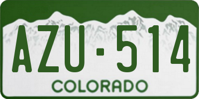 CO license plate AZU514