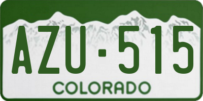 CO license plate AZU515