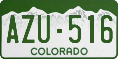 CO license plate AZU516