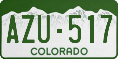 CO license plate AZU517