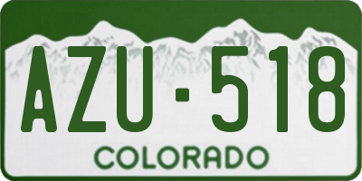 CO license plate AZU518