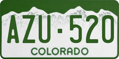 CO license plate AZU520