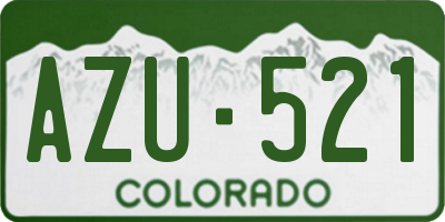 CO license plate AZU521