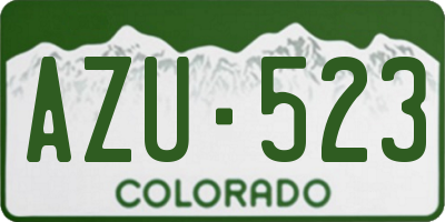 CO license plate AZU523