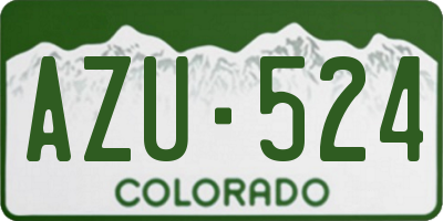 CO license plate AZU524