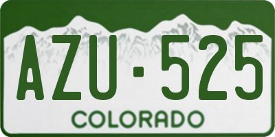 CO license plate AZU525