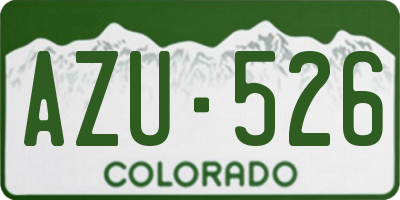 CO license plate AZU526