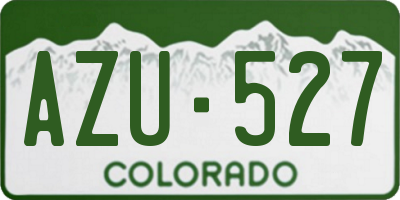 CO license plate AZU527