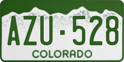 CO license plate AZU528