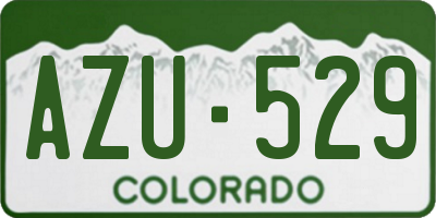 CO license plate AZU529