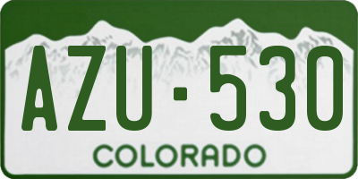 CO license plate AZU530