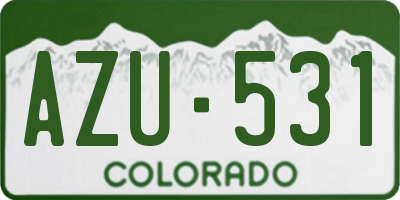 CO license plate AZU531