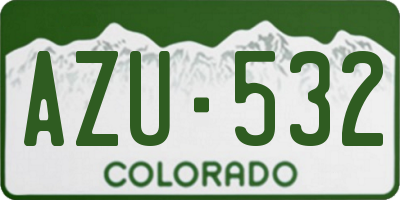 CO license plate AZU532