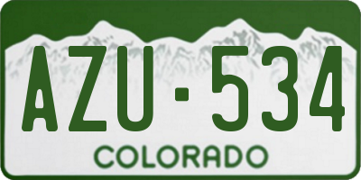 CO license plate AZU534