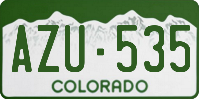 CO license plate AZU535