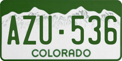 CO license plate AZU536